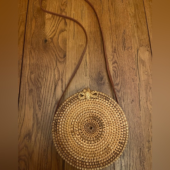 Handbags - Handwoven Round Rattan Crossbody Bag 8x6